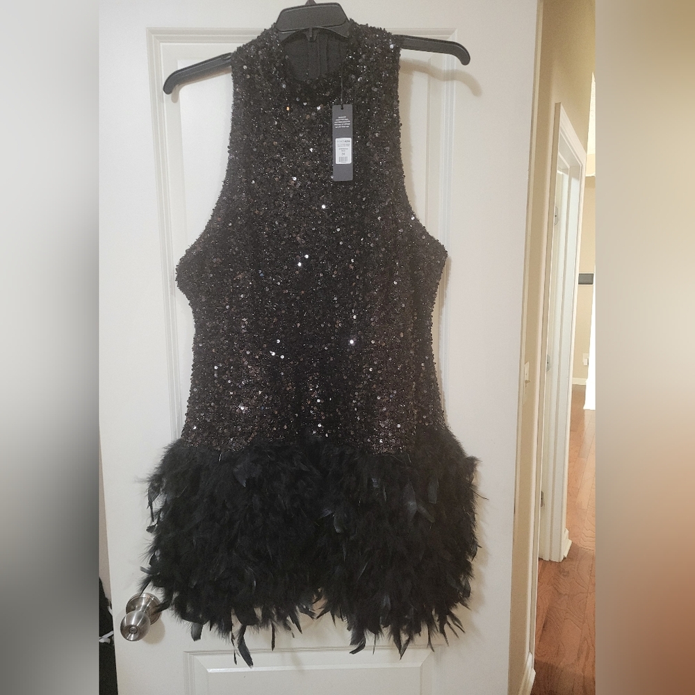 Fashion Nova Black Sequin Mini Dress